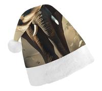 HETPLSD Elephant in The Forest Santa Hat Adult Soft Christmas Hat Unisex Xmas Elf Felt Hats for Xmas New Year Party
