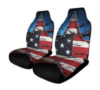 HETPLSD Flag Stars Car Seat Covers 2PCS, Universal Front Car Seat Covers for Easy Installation, Elastic Breathable Auto Front Seats Protector for Cars, SUV, Sedan