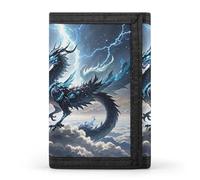 HETPLSD Flying Dragon Wallet, Unisex Tri-Fold Wallet with Card Slots & Keychain, Lightweight & Minimalist Wallets for Travel, Daily Use, Gifts