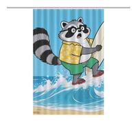 HETPLSD Funny Raccoon Shower Curtain with 12 Hooks, Rust Proof Grommets, Waterproof Heavy Duty Polyester Bath Curtains Fabric Shower Curtain Liner for Bath Tub, Machine Washable