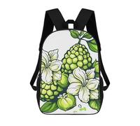 HETPLSD Green Pentagon Fruit Backpack - Durable 600D Polyester, 17 Inch Backpack with Ergonomic Adjustable Straps, Lightweight Travel Bag for Men & Women