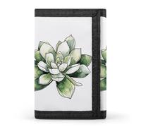 HETPLSD Green Plant Pattern Wallet, Unisex Tri-Fold Wallet with Card Slots & Keychain, Lightweight & Minimalist Wallets for Travel, Daily Use, Gifts
