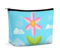 HETPLSD Growing in The Fields Cosmetic Bag PU Leather Makeup Bag with Zipper, Portable Travel Toiletry Organizer for Women Men