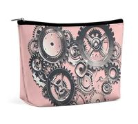 HETPLSD Heart Shaped Machine Cosmetic Bag PU Leather Makeup Bag with Zipper, Portable Travel Toiletry Organizer for Women Men