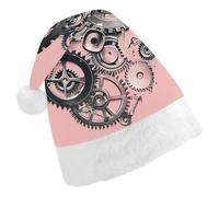 HETPLSD Heart Shaped Machine Santa Hat Adult Soft Christmas Hat Unisex Xmas Elf Felt Hats for Xmas New Year Party