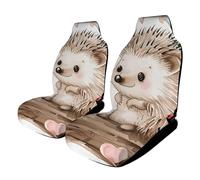HETPLSD Hedgehog Sitting on Top Car Seat Covers 2PCS, Universal Front Car Seat Covers for Easy Installation, Elastic Breathable Auto Front Seats Protector for Cars, SUV, Sedan