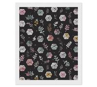 HETPLSD Hexagon Flower Pattern Diamond Painting Kits for Adults, Full Drill Diamond Dots Painting, DIY 5D Round Gem Art Kits for Gift Home Wall Decor, 16"x20"