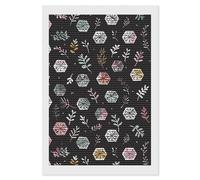 HETPLSD Hexagon Flower Pattern Diamond Painting Kits for Adults, Full Drill Diamond Dots Painting, DIY 5D Round Gem Art Kits for Gift Home Wall Decor, 8"x12"