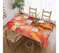 HETPLSD Holi Running Pattern Tablecloth 55"x70" Rectangle Table Cloth, Washable Durable Polyester Fabric, Dining Table Cover for Kitchen, Party & Outdoor Picnic - Machine Washable