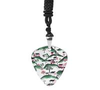 HETPLSD House on Hill Guitar Pick Necklace Titanium Steel Guitar Pick Pendant Cool Rock Music Necklace for Women Men
