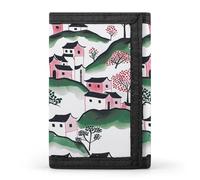 HETPLSD House on Hill Wallet, Unisex Tri-Fold Wallet with Card Slots & Keychain, Lightweight & Minimalist Wallets for Travel, Daily Use, Gifts