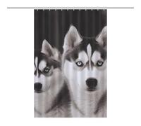 HETPLSD Husky Dog Shower Curtain with 12 Hooks, Rust Proof Grommets, Waterproof Heavy Duty Polyester Bath Curtains Fabric Shower Curtain Liner for Bath Tub, Machine Washable