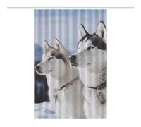 HETPLSD Husky Dogs Shower Curtain with 12 Hooks, Rust Proof Grommets, Waterproof Heavy Duty Polyester Bath Curtains Fabric Shower Curtain Liner for Bath Tub, Machine Washable
