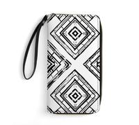 HETPLSD Inky Black Lines Wallet, Long PU Leather Wallet with Wrist Strap, Large Capacity & Multi Card Holder Wallets