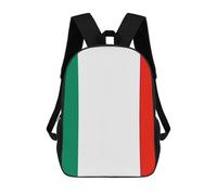 HETPLSD Italy Flag Backpack - Durable 600D Polyester, 17 Inch Backpack with Ergonomic Adjustable Straps, Lightweight Travel Bag for Men & Women