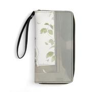 HETPLSD Leaves Outside The Window Wallet, Long PU Leather Wallet with Wrist Strap, Large Capacity & Multi Card Holder Wallets