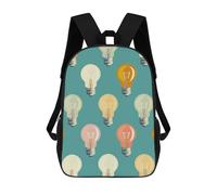 HETPLSD Light Bulb Pattern Backpack - Durable 600D Polyester, 17 Inch Backpack with Ergonomic Adjustable Straps, Lightweight Travel Bag for Men & Women