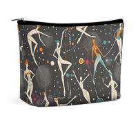 HETPLSD Line Drawing People Cosmetic Bag PU Leather Makeup Bag with Zipper, Portable Travel Toiletry Organizer for Women Men