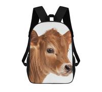 HETPLSD Little Brown Cow Backpack - Durable 600D Polyester, 17 Inch Backpack with Ergonomic Adjustable Straps, Lightweight Travel Bag for Men & Women