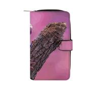 HETPLSD Lizard on The Branch Bifold Wallet for Men & Women, Slim PU Leather Wallets with 12 Card Slots | Zipper Cash Pocket | ID Window, Compact Travel Wallet for Daily Use