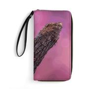 HETPLSD Lizard on The Branch Wallet, Long PU Leather Wallet with Wrist Strap, Large Capacity & Multi Card Holder Wallets