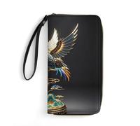 HETPLSD Mechanical Crane Wallet, Long PU Leather Wallet with Wrist Strap, Large Capacity & Multi Card Holder Wallets