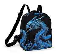 HETPLSD Mini Backpack Purse for Women - Blue Chinese Dragon Daypack Waterproof Oxford Small Backpack Lightweight Shoulder Bag Casual Rucksack for Shopping, Travel, Work, Hiking