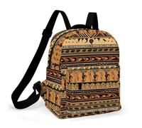 HETPLSD Mini Backpack Purse for Women - Bohemia Style Traditional African Pattern Daypack Waterproof Oxford Small Backpack Lightweight Shoulder Bag Casual Rucksack for Shopping, Travel, Work, Hiking