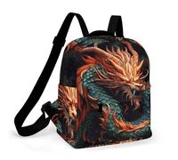 HETPLSD Mini Backpack Purse for Women - Chinese Dragon Daypack Waterproof Oxford Small Backpack Lightweight Shoulder Bag Casual Rucksack for Shopping, Travel, Work, Hiking