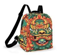 HETPLSD Mini Backpack Purse for Women - Chinese Lion New Year Daypack Waterproof Oxford Small Backpack Lightweight Shoulder Bag Casual Rucksack for Shopping, Travel, Work, Hiking