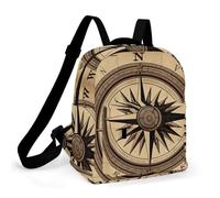 HETPLSD Mini Backpack Purse for Women - Compass Wind Road Map Daypack Waterproof Oxford Small Backpack Lightweight Shoulder Bag Casual Rucksack for Shopping, Travel, Work, Hiking
