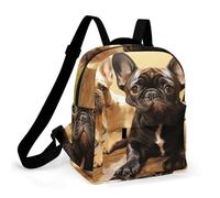 HETPLSD Mini Backpack Purse for Women - Cute French Bulldog Graphics Daypack Waterproof Oxford Small Backpack Lightweight Shoulder Bag Casual Rucksack for Shopping, Travel, Work, Hiking
