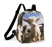 HETPLSD Mini Backpack Purse for Women - Cute Goat Daypack Waterproof Oxford Small Backpack Lightweight Shoulder Bag Casual Rucksack for Shopping, Travel, Work, Hiking