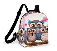 HETPLSD Mini Backpack Purse for Women - Cute Owls Daypack Waterproof Oxford Small Backpack Lightweight Shoulder Bag Casual Rucksack for Shopping, Travel, Work, Hiking