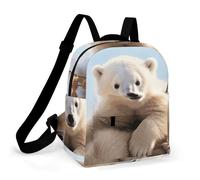 HETPLSD Mini Backpack Purse for Women - Cute Polar Bear Animals Daypack Waterproof Oxford Small Backpack Lightweight Shoulder Bag Casual Rucksack for Shopping, Travel, Work, Hiking