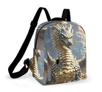 HETPLSD Mini Backpack Purse for Women - Dragon Purple Moon Daypack Waterproof Oxford Small Backpack Lightweight Shoulder Bag Casual Rucksack for Shopping, Travel, Work, Hiking