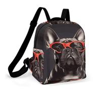 HETPLSD Mini Backpack Purse for Women - French Bulldog Daypack Waterproof Oxford Small Backpack Lightweight Shoulder Bag Casual Rucksack for Shopping, Travel, Work, Hiking