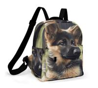 HETPLSD Mini Backpack Purse for Women - German Shepherd Puppy Daypack Waterproof Oxford Small Backpack Lightweight Shoulder Bag Casual Rucksack for Shopping, Travel, Work, Hiking