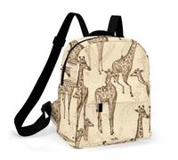 HETPLSD Mini Backpack Purse for Women - Hand Drawn Giraffes Daypack Waterproof Oxford Small Backpack Lightweight Shoulder Bag Casual Rucksack for Shopping, Travel, Work, Hiking