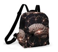 HETPLSD Mini Backpack Purse for Women - Lightning And Brain Daypack Waterproof Oxford Small Backpack Lightweight Shoulder Bag Casual Rucksack for Shopping, Travel, Work, Hiking