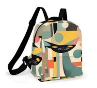HETPLSD Mini Backpack Purse for Women - Mid-Century Modern Art Cat Daypack Waterproof Oxford Small Backpack Lightweight Shoulder Bag Casual Rucksack for Shopping, Travel, Work, Hiking