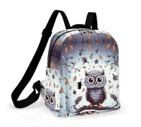 HETPLSD Mini Backpack Purse for Women - Owl Tree Branches Daypack Waterproof Oxford Small Backpack Lightweight Shoulder Bag Casual Rucksack for Shopping, Travel, Work, Hiking