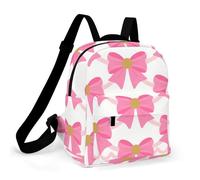 HETPLSD Mini Backpack Purse for Women - Pink Bow Daypack Waterproof Oxford Small Backpack Lightweight Shoulder Bag Casual Rucksack for Shopping, Travel, Work, Hiking