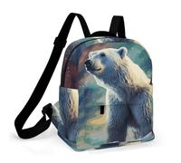 HETPLSD Mini Backpack Purse for Women - Polar Bear Daypack Waterproof Oxford Small Backpack Lightweight Shoulder Bag Casual Rucksack for Shopping, Travel, Work, Hiking