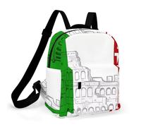 HETPLSD Mini Backpack Purse for Women - Roman Colosseum Italian Flag Daypack Waterproof Oxford Small Backpack Lightweight Shoulder Bag Casual Rucksack for Shopping, Travel, Work, Hiking