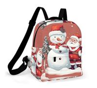 HETPLSD Mini Backpack Purse for Women - Santa Claus Snowman Daypack Waterproof Oxford Small Backpack Lightweight Shoulder Bag Casual Rucksack for Shopping, Travel, Work, Hiking
