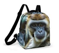 HETPLSD Mini Backpack Purse for Women - The Silent Monkey Daypack Waterproof Oxford Small Backpack Lightweight Shoulder Bag Casual Rucksack for Shopping, Travel, Work, Hiking