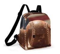 HETPLSD Mini Backpack Purse for Women - Vintage Baseball On American Flag Daypack Waterproof Oxford Small Backpack Lightweight Shoulder Bag Casual Rucksack for Shopping, Travel, Work, Hiking