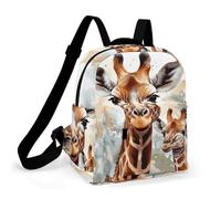 HETPLSD Mini Backpack Purse for Women - Watercolor Deer Giraffe Daypack Waterproof Oxford Small Backpack Lightweight Shoulder Bag Casual Rucksack for Shopping, Travel, Work, Hiking