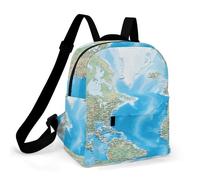 HETPLSD Mini Backpack Purse for Women - World Map Daypack Waterproof Oxford Small Backpack Lightweight Shoulder Bag Casual Rucksack for Shopping, Travel, Work, Hiking